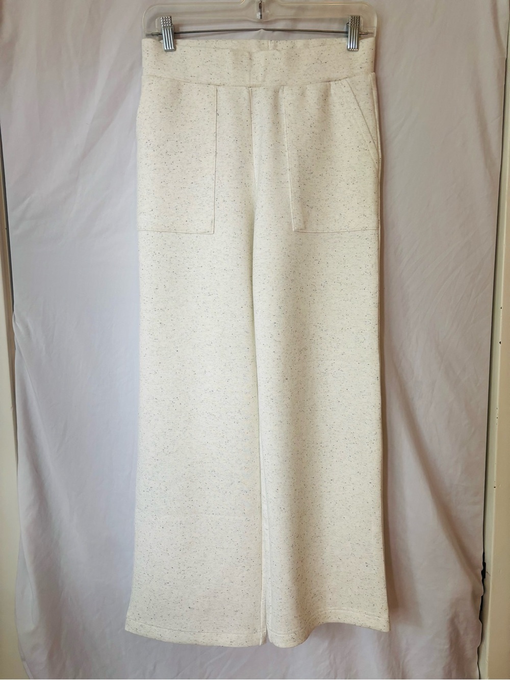 Cable & Gauge Cream Wide Leg Pull On Pants Modal Blend
